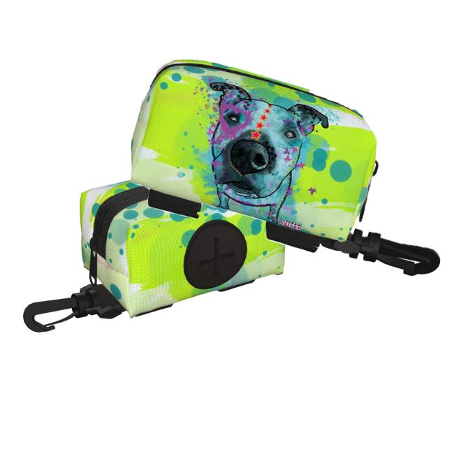 Kack & Pack mit Hundemotiv Sancho - Hundekottütentasche, Hundekotbeutelhalter, bunt, Polyster, Amstaff, Staff, Staffordshire, SOKA, Listenhund, Mischling, Mix